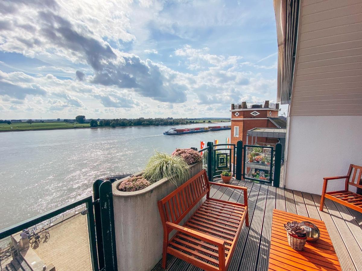 Rheinloft 3 - Grosse Giebelwohnung Mit Dachterrassen An Der Rheinpromenade Emmerich Bagian luar foto